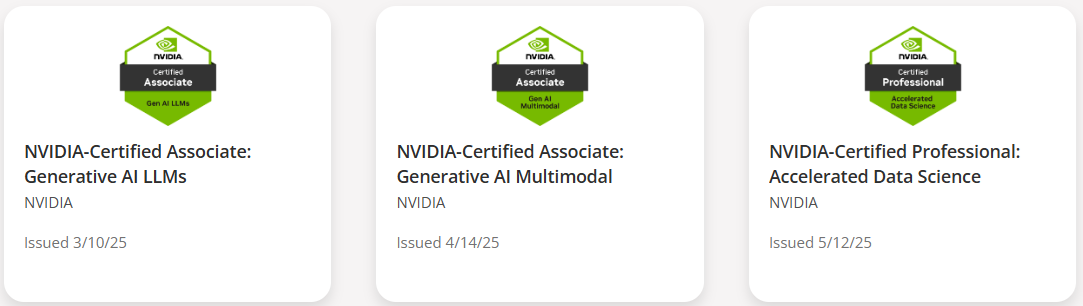 NVIDIA Certifications - Sandeep Arora